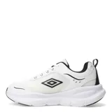 Championes urbanos Umbro Dash, color blanco con detalles en negro, con logo de la marca en el lateral y suela gruesa.