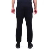 Pantalón deportivo negro de corte recto con logo de la marca Diadora estampado en blanco en el muslo izquierdo.