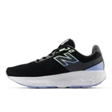 Championes de running New Balance 520 V9 para mujer, color negro con logo en azul y verde, entresuela de espuma EVA ligera y superposiciones sin costuras.