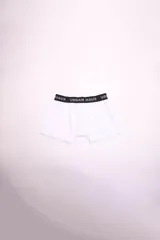 Boxer blanco de algodón con cintura elástica negra con logo de la marca Urban Haus.