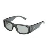 Lentes de sol MDQ modelo Vayu, de forma rectangular, color gris con lentes fotocromáticos.
