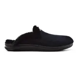 Pantuflas cerradas color negro con interior de piel sintética.