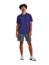 Remera deportiva Under Armour Tech 2.0 de hombre, color gris jaspeado con logo negro en el pecho.