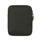 Bolso bandolera Caterpillar negro con logo amarillo, correa ajustable y bolsillo frontal con cierre.