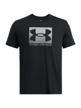 Remera negra de hombre marca Under Armour, de corte clásico y manga corta. Presenta el logo de la marca estampado en el pecho.