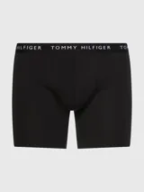 Pack de tres bóxers negros Tommy Hilfiger de algodón elastizado con cintura elástica y logo de la marca.