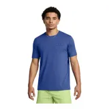 Remera deportiva de corte ligero y elástico, color celeste, diseñada para ser transpirable y de secado rápido.