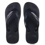 Ojotas Havaianas Top Max Comfort color gris con logo verde.