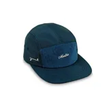 Gorra de 5 paneles azul marino con frente de corderoy azul y bordado con el nombre "Martha" en blanco.