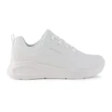 Championes deportivos Skechers Dynamatic - Swift Speed de mujer, color blanco. Capellada de malla y material sintético, cordones, plantilla acolchada y suela flexible.