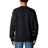 Buzo negro de cuello redondo con logo de Columbia estampado en el pecho. Puños y dobladillo acanalados.