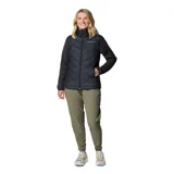 Chaleco acolchado Columbia Heavenly II para mujer, color negro, con forro termorreflectante Omni-Heat™, cuello de felpa forrado de vellón, cierre frontal de dos vías, bolsillos laterales con cremallera y bolsillo interior de seguridad.