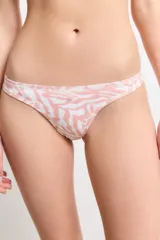 Colaless con estampado animal print de cebra en tonos rosa y blanco.