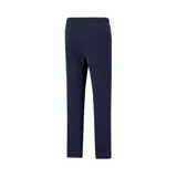 Pantalón de jogging azul marino de Puma, con logo blanco estampado en el muslo izquierdo. Confeccionado en tejido de punto de algodón y poliéster, con cintura elástica ajustable con cordón, bolsillos laterales y puños elásticos.