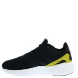 Championes Adidas Nebzed Cloudfoam Lifestyle Running, color negro con detalles en amarillo y las tres tiras características de la marca en los laterales. Suela blanca con tecnología Cloudfoam. Fabricados con materiales reciclados.