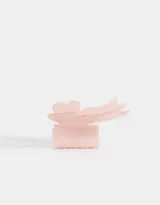 Broche para el pelo color rosa pastel, de acrílico, con forma de moño.