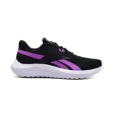 Championes deportivos Reebok Energen Lux para mujer, color negro con detalles en violeta y suela blanca.