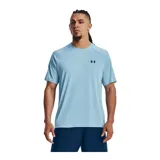 Remera deportiva Under Armour Tech 2.0 de hombre, color gris jaspeado con logo negro en el pecho.