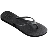 Sandalias Havaianas modelo Fantasia Gloss, color negro con detalles en gris.