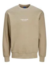 Buzo color arena de manga larga y cuello redondo, con logo "Originals Studio" estampado en el pecho.