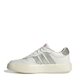 Championes Adidas Lite Court color blanco con detalles en gris y rosa.