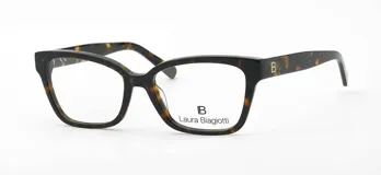 Armazón para lentes Laura Biagiotti modelo 66 col HA, con montura de acetato color carey y forma rectangular.