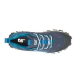 Zapatillas Caterpillar Intruder unisex, color azul marino y celeste, con detalles en negro y blanco.