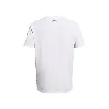 Remera blanca de hombre, marca Under Armour, con logo negro estampado en el pecho.