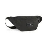 Bolso tipo cintura color negro, con diseño práctico y logo de la marca.