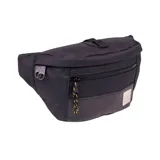 Riñonera unisex Caterpillar negra con un compartimento principal, un bolsillo interior pequeño y un bolsillo delantero con cierre.