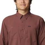Camisa de hombre Columbia Silver Ridge, color beige, de manga larga con botones para enrollar, dos bolsillos frontales con botón, ventilación en la espalda y protección solar UPF 50.