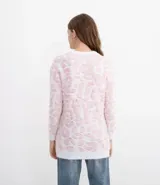 Buzo de mujer de manga larga, estampado animal print con textura de pelos. Marca Blue Steel, confeccionado en poliamida y acrílico.