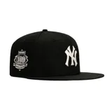 Gorro 59FIFTY de New Era, negro, con el logo bordado de los New York Yankees y un diseño especial por el 100° aniversario.