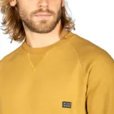 Buzo de algodón color mostaza con diseño de corte clásico y cuello redondo.