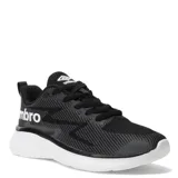 Championes urbanos Umbro Mirko, color negro con detalles en gris y blanco, con logo Umbro en el lateral y suela blanca.
