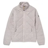 Campera acolchada color blanco con cierre frontal, cuello alto y bolsillos laterales con cierre.