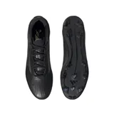 Championes de fútbol Adidas F50 League FG/MG, color negro con detalles plateados. Exterior de Fiberskin con diseño Sprintgrid y suela Sprintplate 360 para césped natural y sintético.