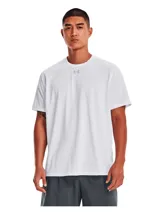 Remera deportiva Under Armour UA Tech™ para hombre, color blanco con logo gris en el pecho.