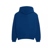 Buzo hoodie azul con cordones ajustables y bolsillo tipo canguro. Logo de Lacoste bordado en el pecho.