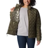 Campera Columbia Delta Ridge II para mujer, color verde militar, con tecnología Omni-Heat de revestimiento térmico reflectante, HeatSeal, Omni-Shield, plumón certificado por RDS, tejido resistente al agua y aislamiento de plumón de 650 fill power.