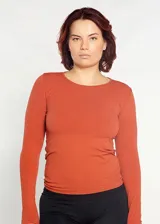 Camiseta de manga larga de microfibra, con tejido grueso y diseño sin costura.