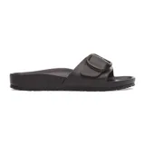 Sandalias Birkenstock Madrid Big Buckle EVA, de una tira, color negro con hebilla grande ajustable.