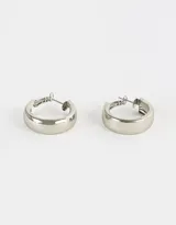 Aros argollas dorados de metal, de sección cuadrada gruesa.
