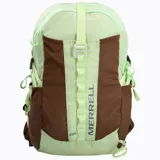 Mochila unisex Merrell Crest Daypack de 22 litros, color gris con detalles en negro. Fabricada en poliéster ripstop con tratamiento repelente al agua y cobertor impermeable de alta visibilidad. Cuenta con cinturón lumbar, respaldo acolchado con Mesh Foam Core, cinta Daisy Chain, bolsillos laterales para botellas, ajuste de pecho con silbato y bolsillo para llaves en la hombrera.