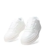 Championes urbanos Push Mangieri acordonados, color beige con detalles en blanco y suela marrón.