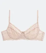 Soutien blanco de encaje floral, sin relleno y con aro.