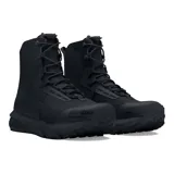 Bota táctica Under Armour Charged Valsetz para mujer, color negro, de caña alta y cordones frontales. Cuenta con tecnología Charged Cushioning® para mayor comodidad y suela Vibram® para mayor tracción.