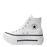 Championes Converse CTAS Lift Double Stack HI de caña alta, color blanco, con plataforma doble y detalles en negro.