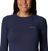 Remera de manga larga Columbia Midweight Stretch color salmón, con logo reflectante en el pecho.