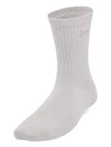 Par de medias de caña media color negro con logo estampado en blanco.